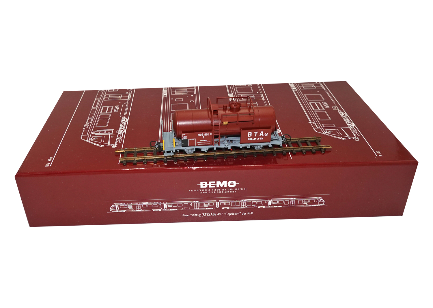 Bemo 2296311 MOB Kesselwagen BTA Zollikofen P 891 oxidrot 