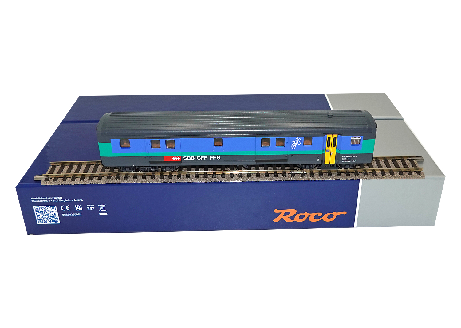 Roco 45088 SBB Papagei/Regio Gepäckwagen Velo DC 