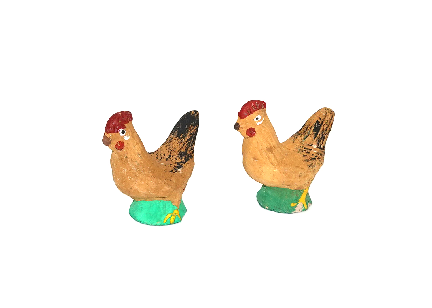 Vintage 2 Hühner Masse-Figuren Vintage 2 Hühner Masse-Figuren