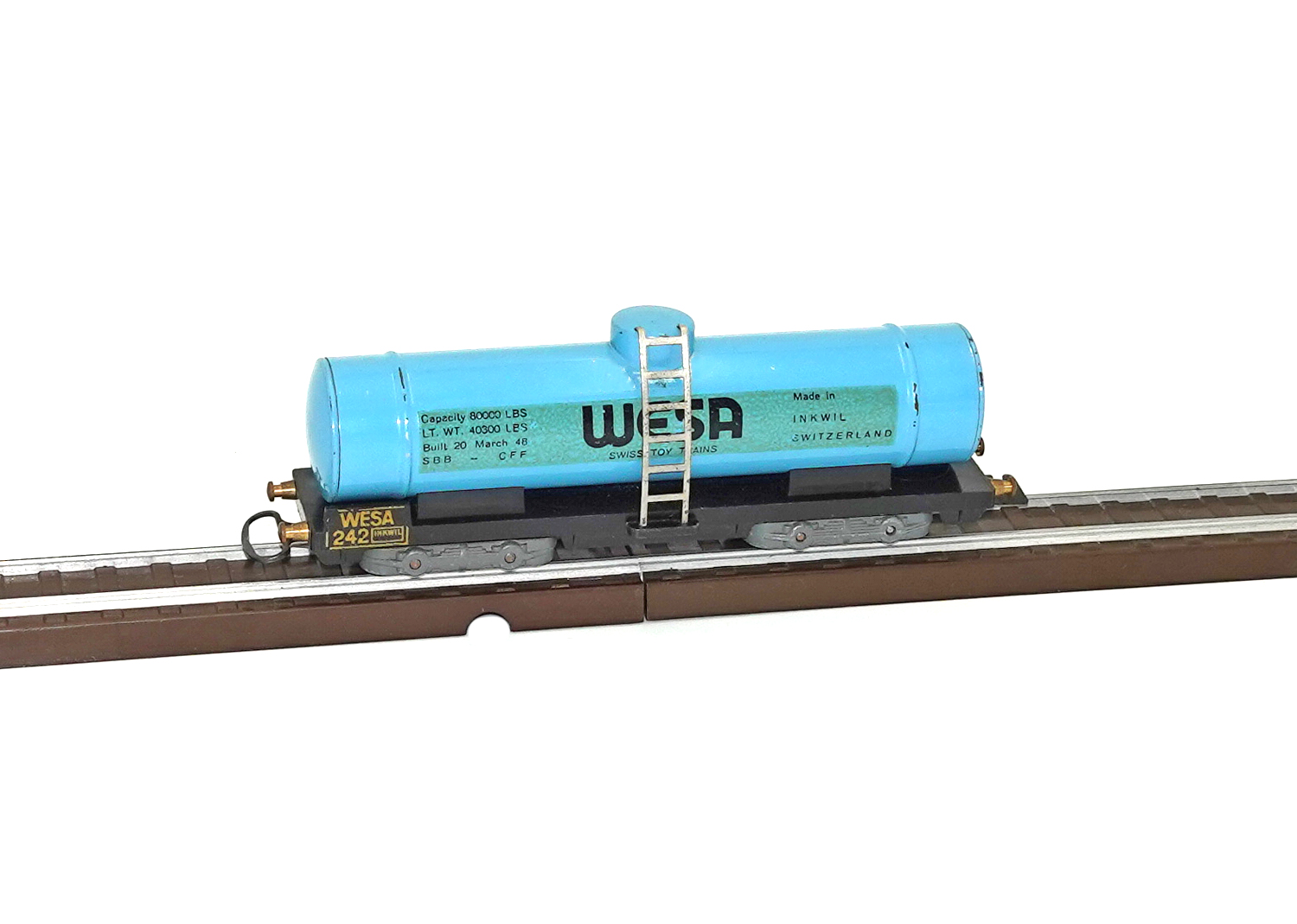 Wesa 242 Zisternenwagen blau Aufschrift WESA