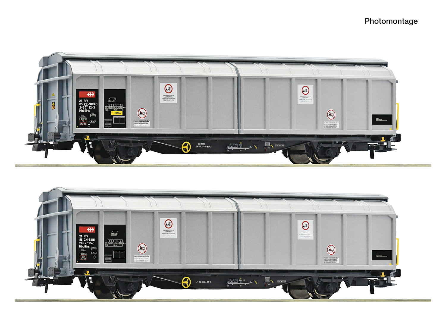 Roco 6600110 SBB 2-tlg. Set: Schiebewandwagen Cargo  Roco 6600110 SBB 2-tlg. Set: Schiebewandwagen Cargo