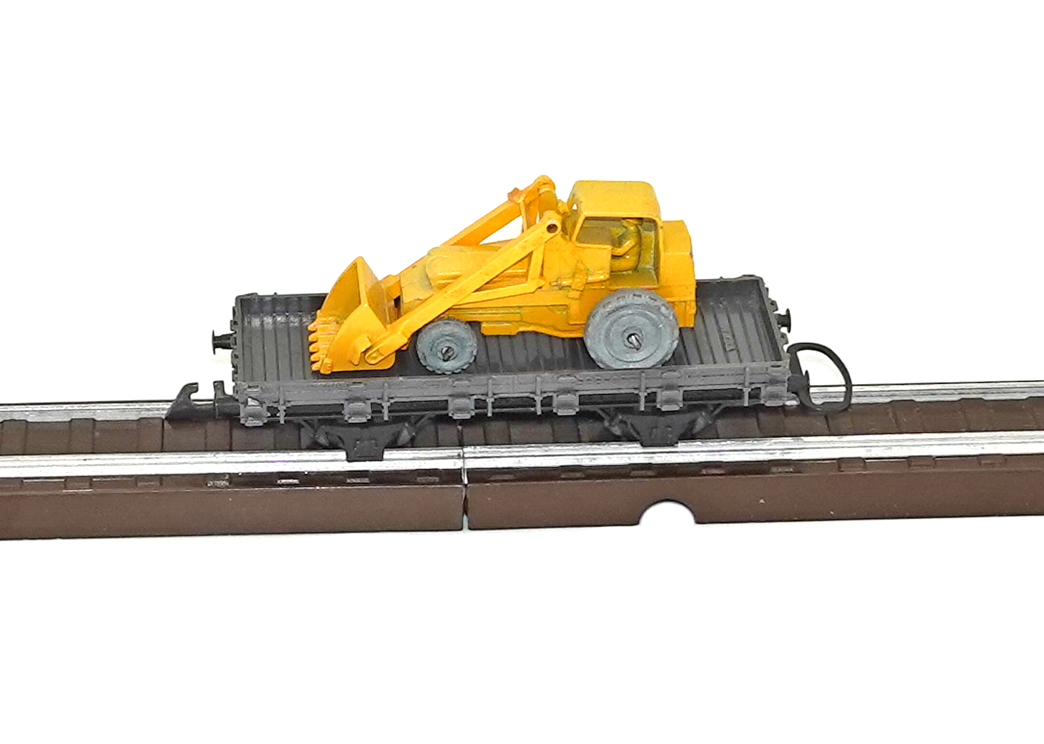 Wesa 262W SBB Flachwagen grau mit Bulldozer