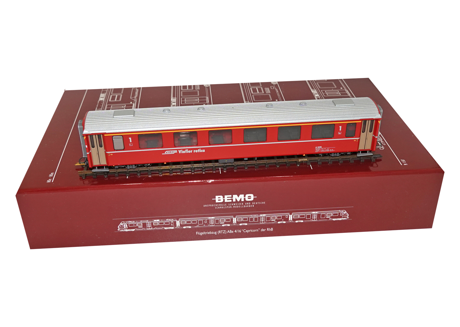 Bemo 3242130 RhB Einheitswagen EW II A 1270 rot 