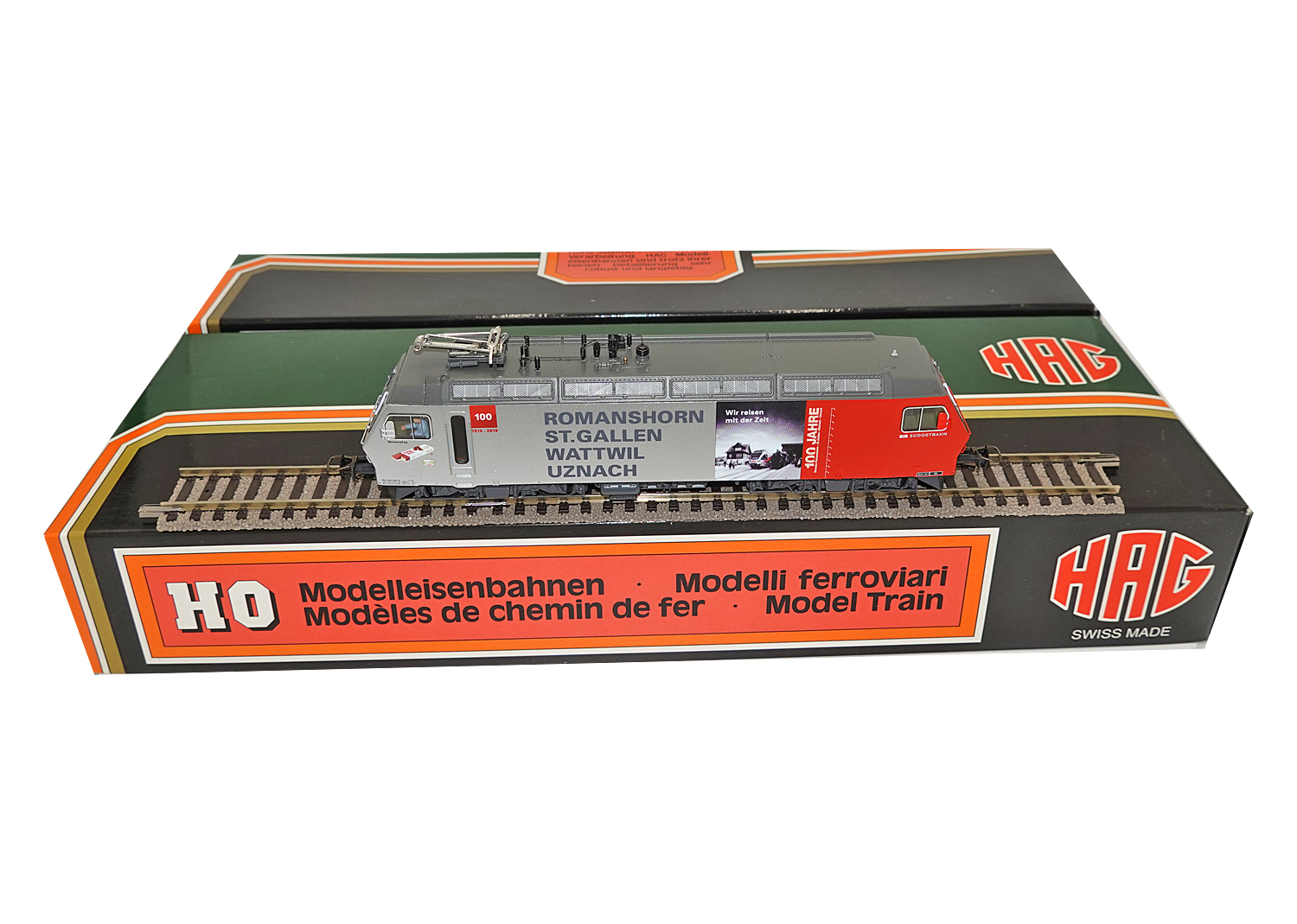Hag 26046-20 SOB Lokomotive Re 456 100 Jahre SOB silber/rot DC 