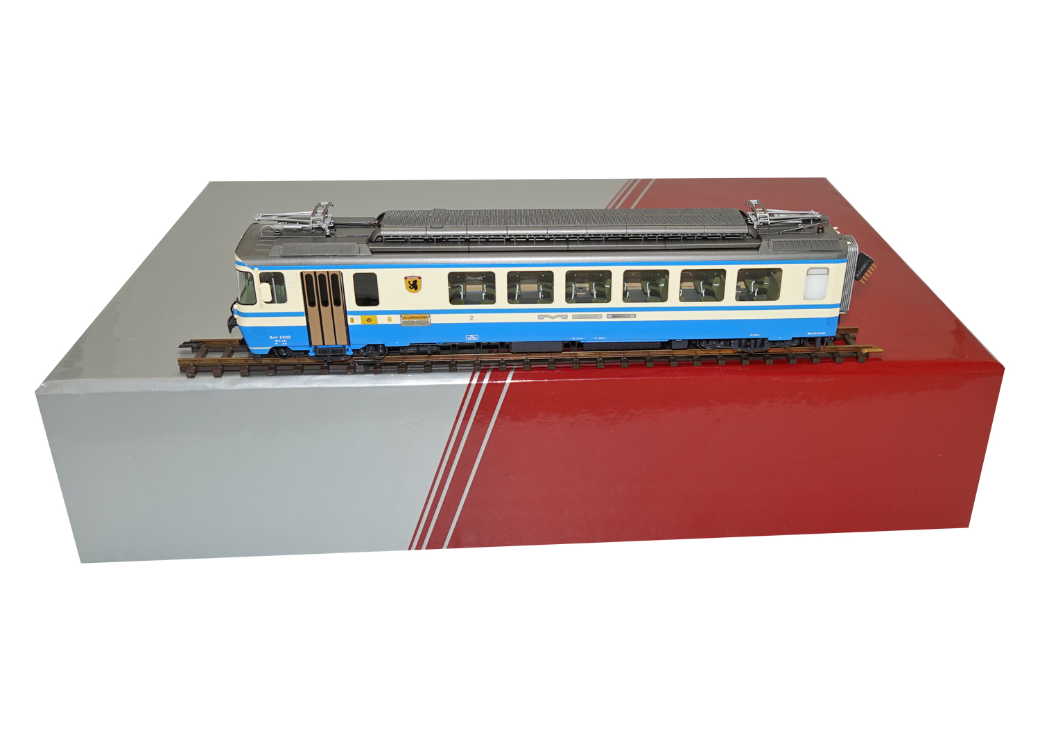 Lematec H0m 201-2 MOB 2-tlg Pendelzug Be 4/4 5002 +Abt 5307 blau-creme