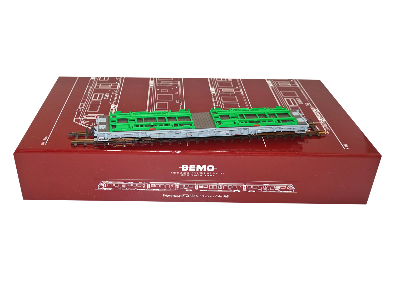 Bemo 2291151 RhB R-w mit Holzverladegestellen 8381 