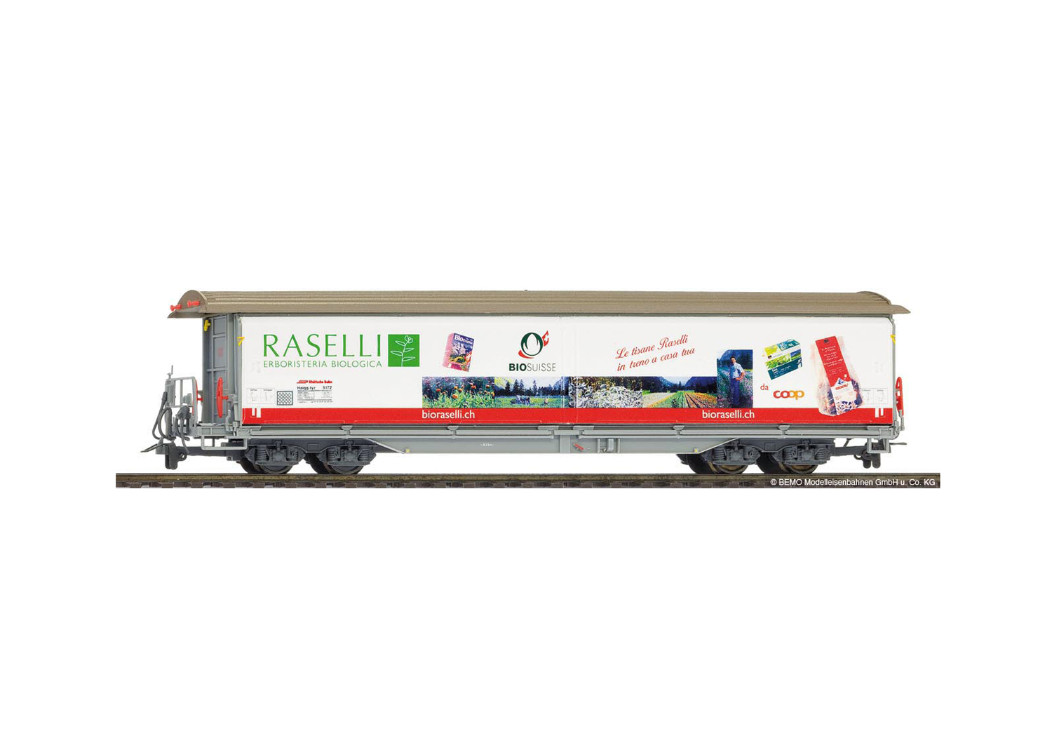 Bemo 2288142 RhB Schiebewandwagen Raselli  Bemo 2288142 RhB Schiebewandwagen Raselli