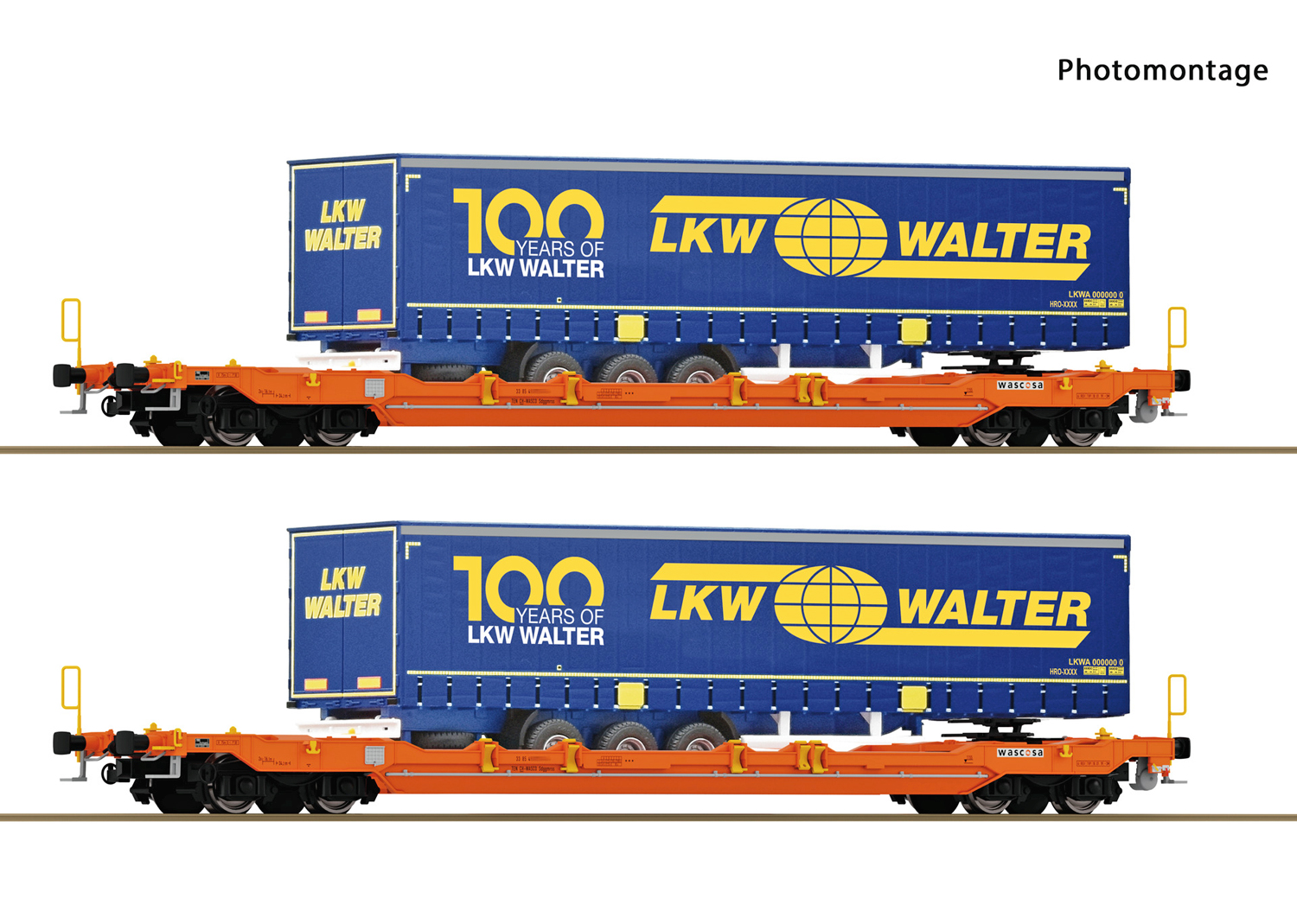 Roco 6600064 Wascosa 2-tlg Set Taschenwagen T5 100 Jahre LKW Walter  Roco 6600064 Wascosa 2-tlg Set Taschenwagen T5 100 Jahre LKW Walter