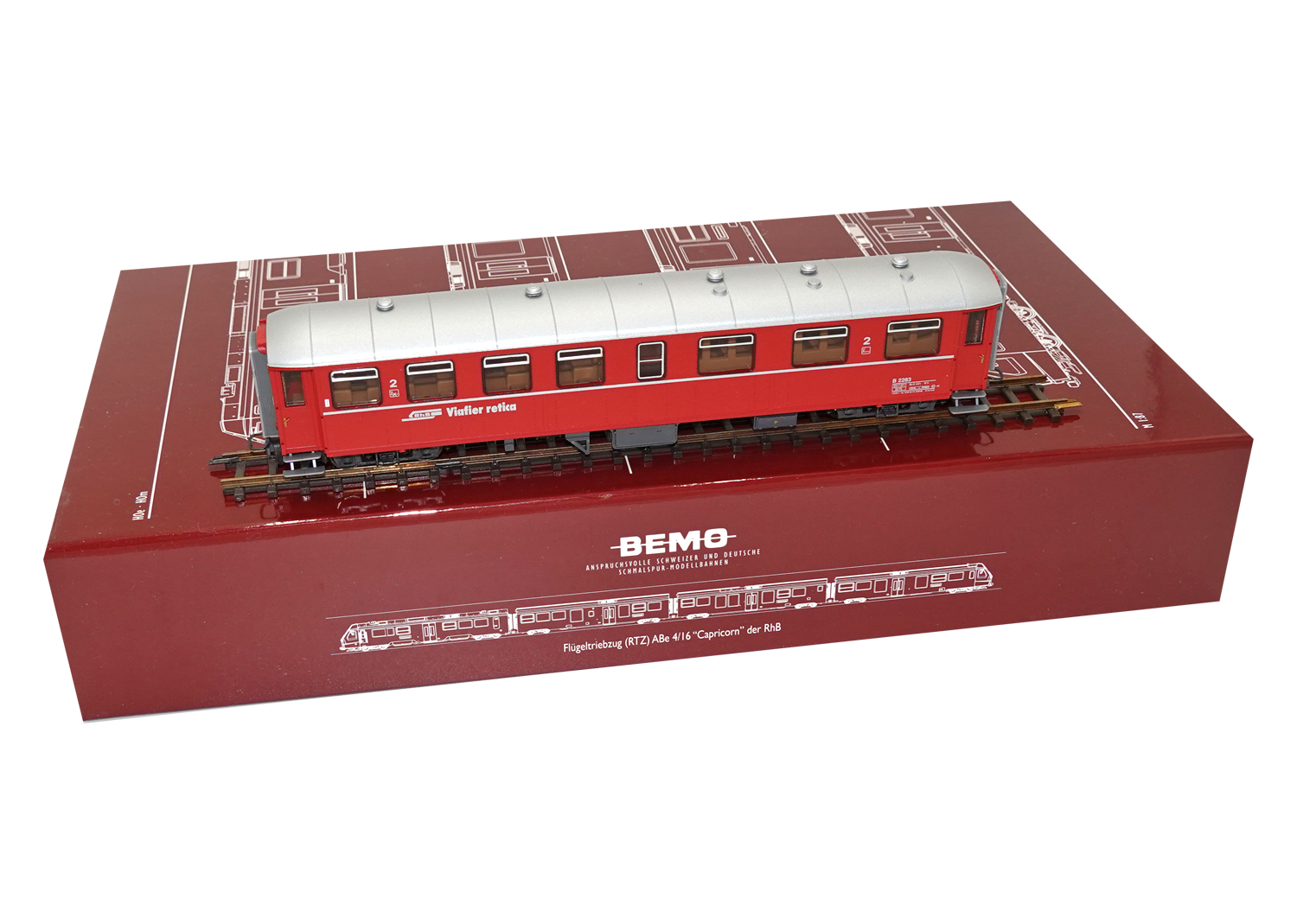 Bemo 3261143 RhB Spitzenverkehrswagen B 2283 rot 