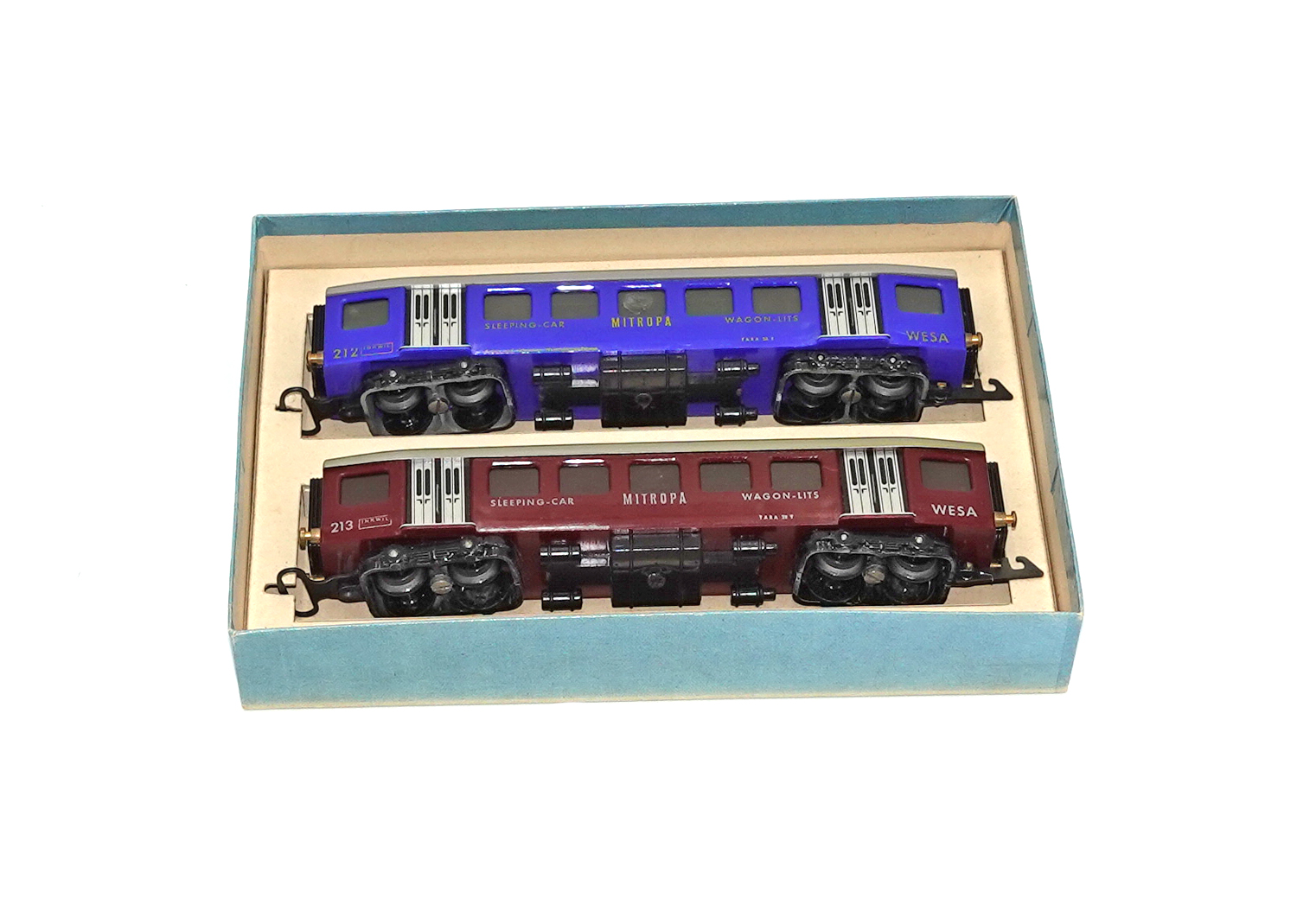 Wesa 462 Geschenkpackung Personenwagen rot blau
