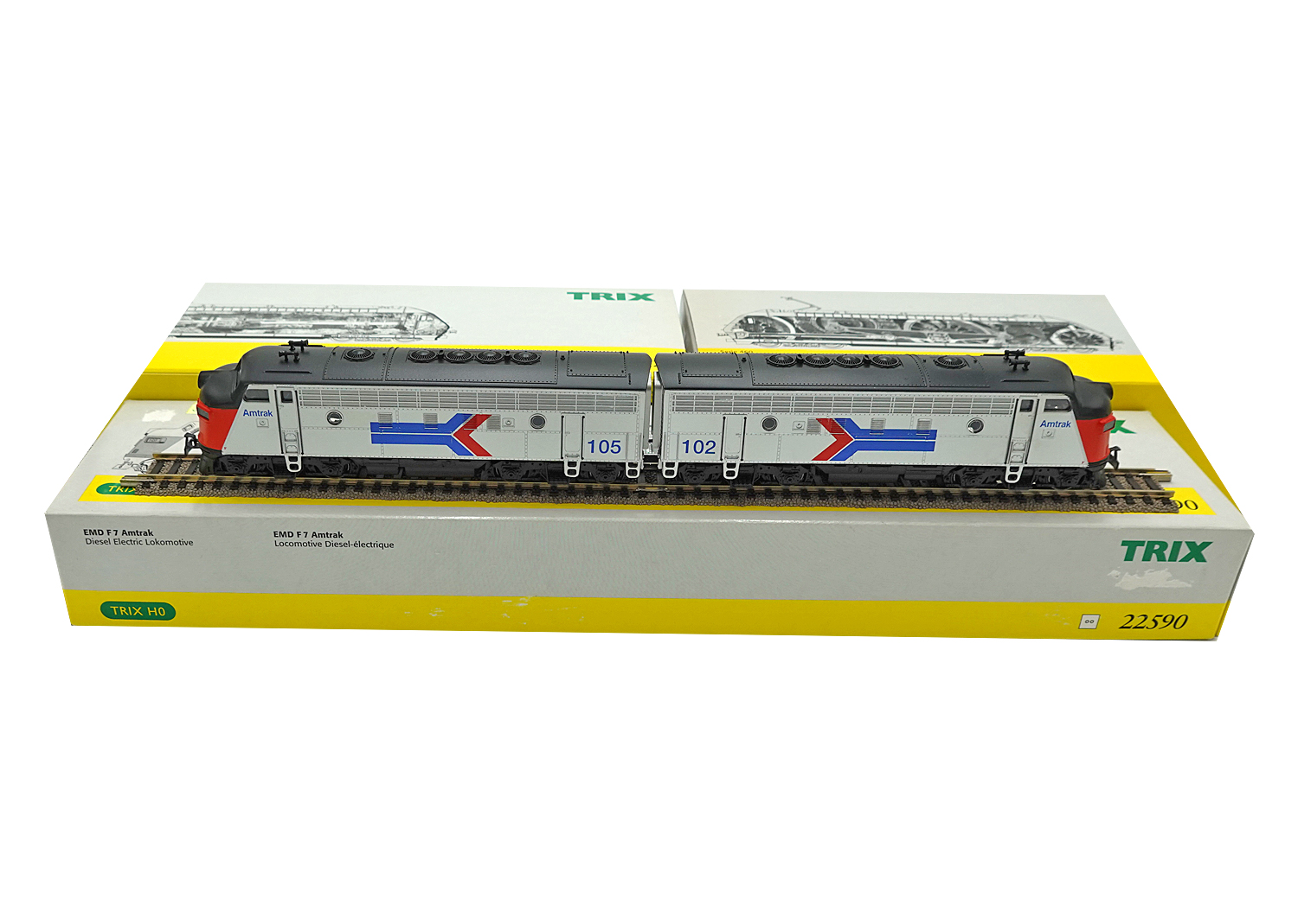 Trix 22590 US Diesellok EMD F 7 Amtrak 105 / 102 DC 