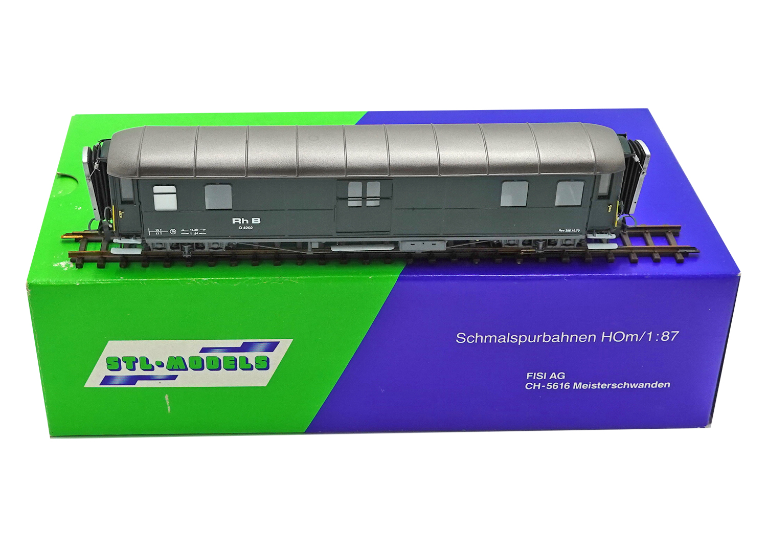 WABU 261-002 H0m RhB Gepäckwagen D 4202 grün 