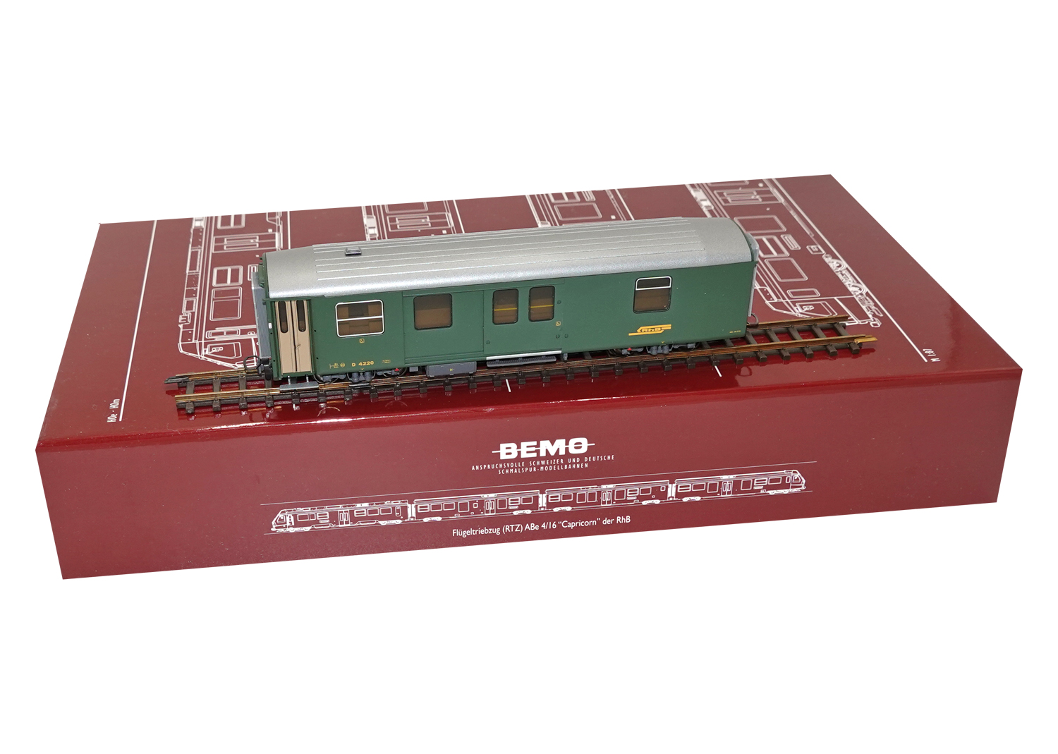 Bemo 3270110 RhB Drehgestell-Gepäckwagen D 4220 grün 