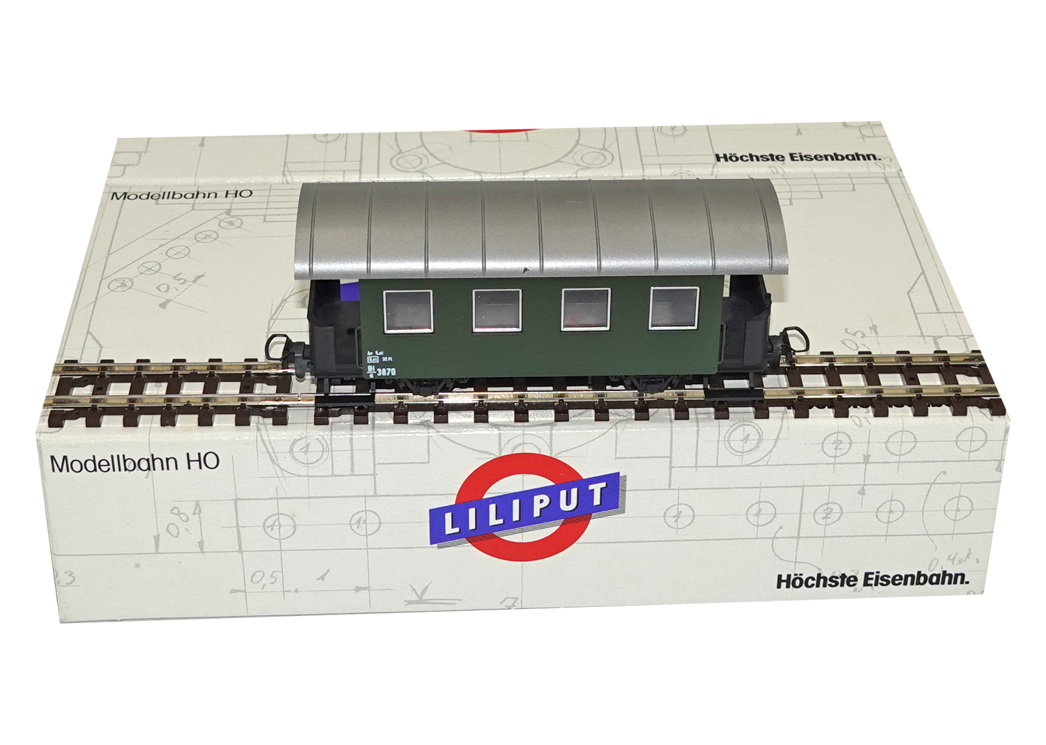 Liliput 70332-1 H0e Personenwagen grün 3870 