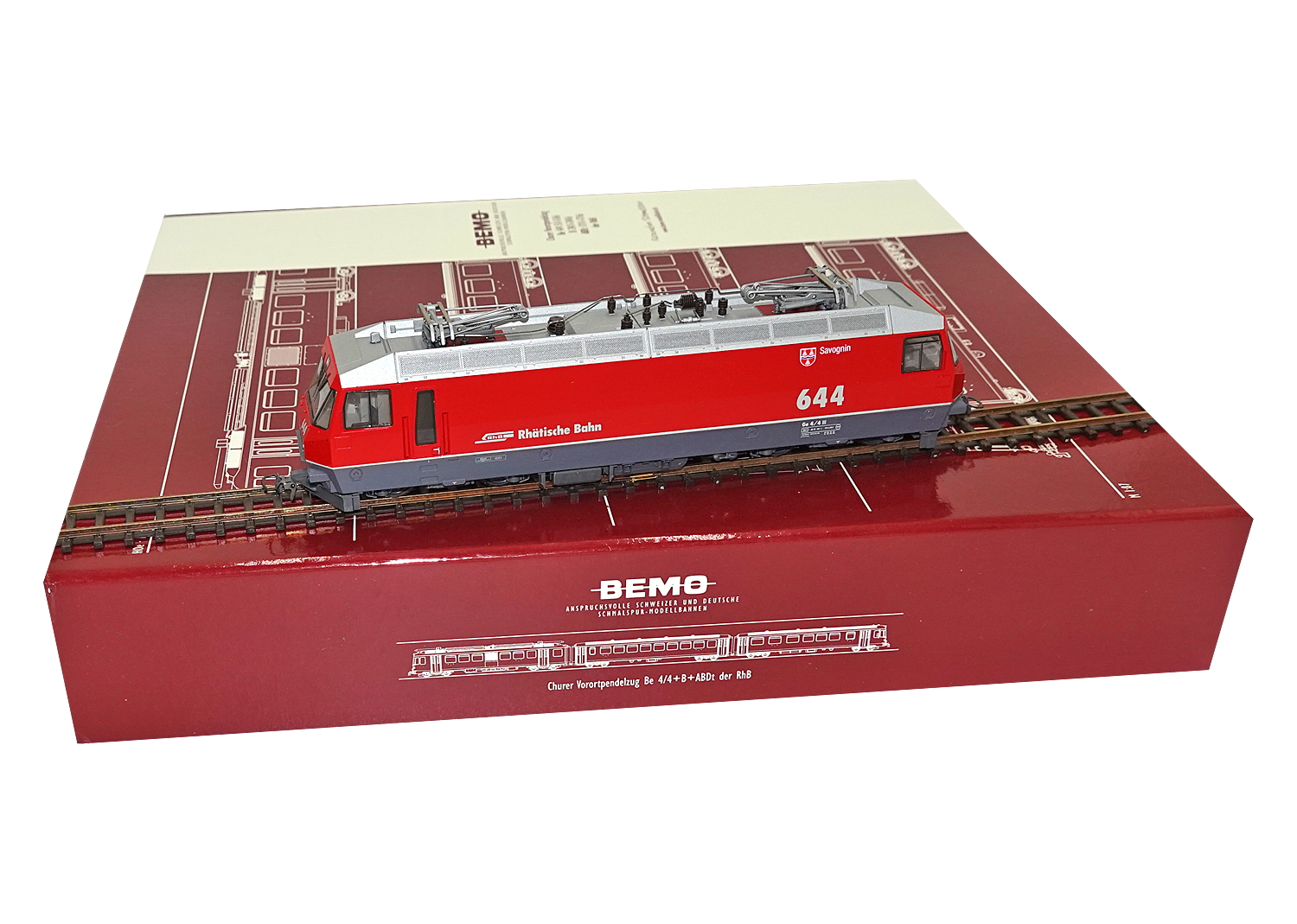 Bemo 1259104 RhB Universallok Ge 4/4 III 644 Savognin DC 