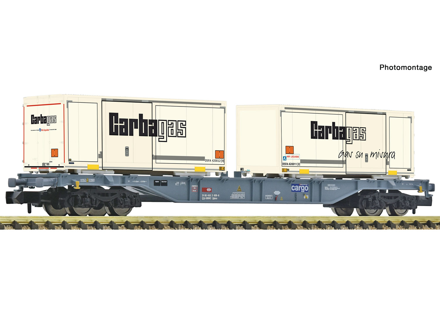 Fleischmann 6660091 SBB Containertragwagen Garba Gas  Fleischmann 6660091 SBB Containertragwagen Garba Gas