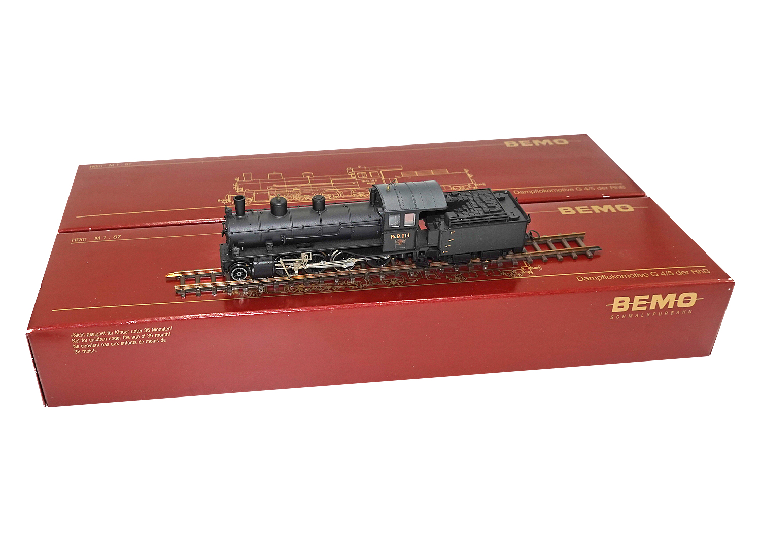 Bemo 1290114 RhB H0m Dampflokomotive G 4/5 114 DC