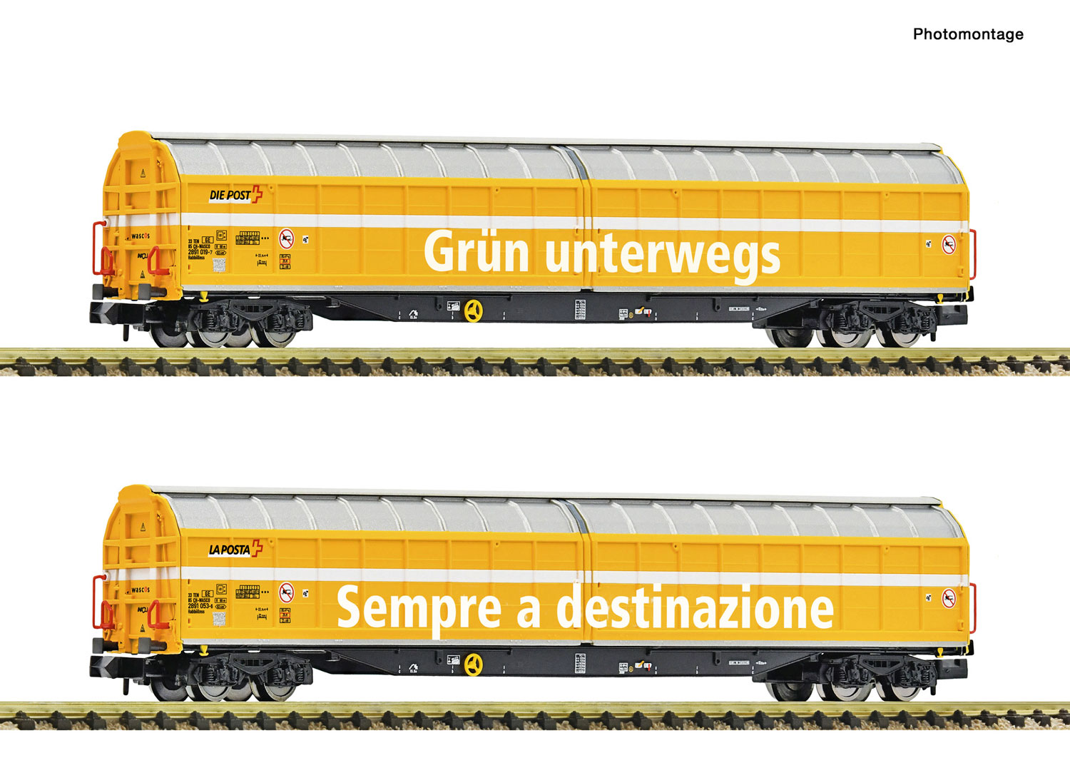 Fleischmann 6660155 Wascosa 2-tlg. Set: Grossraum-Schiebewandwagen 
