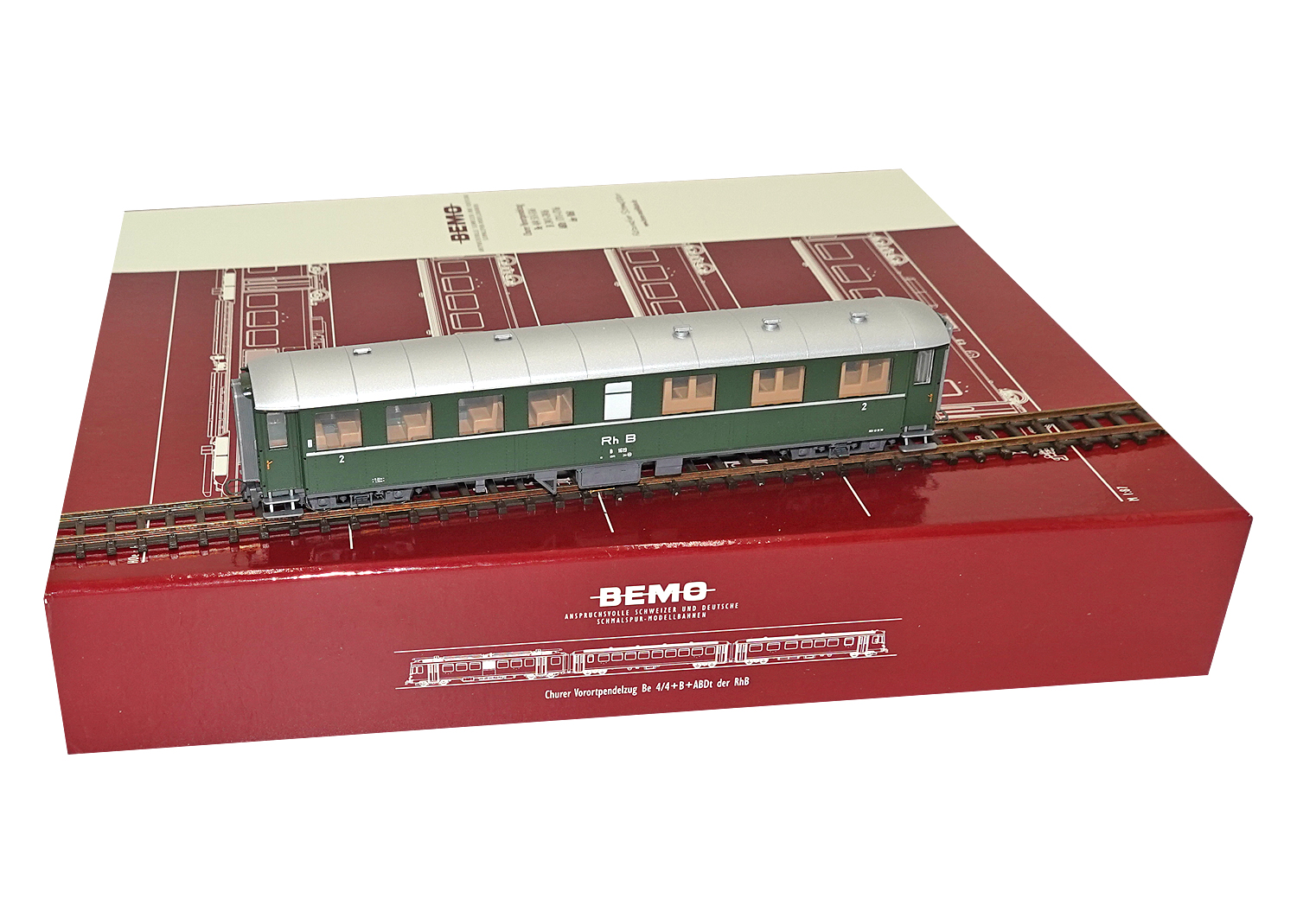 Bemo 3261119 RhB Personenwagen grün B 1619 ex AB 