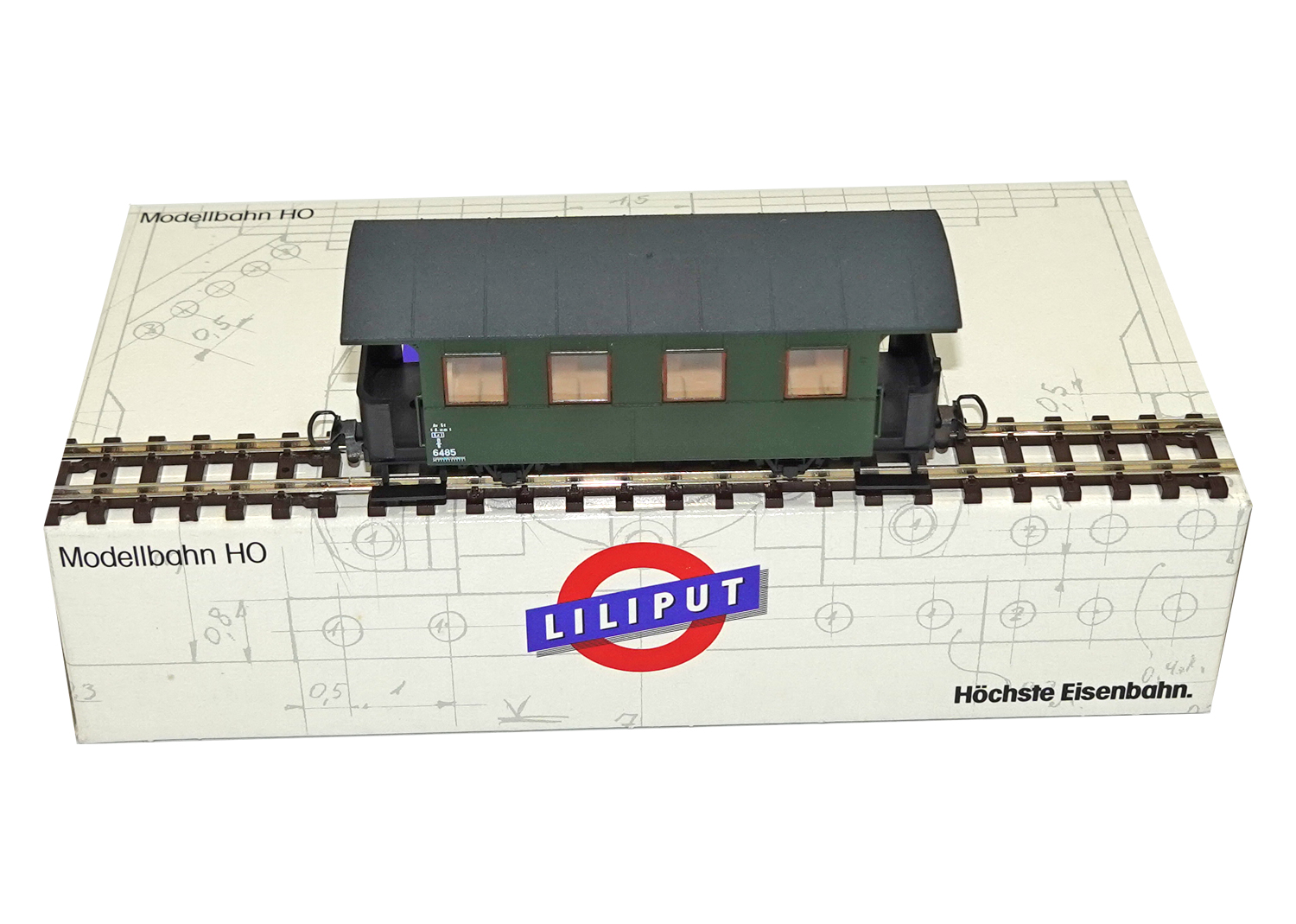 Liliput 744 H0e Personenwagen grün 6485 