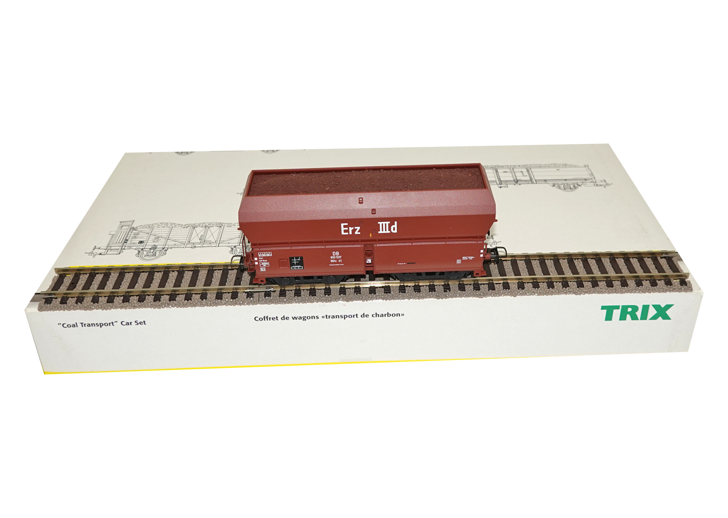Trix 24129 DB Selbstentladewagen Erz IIId DC 