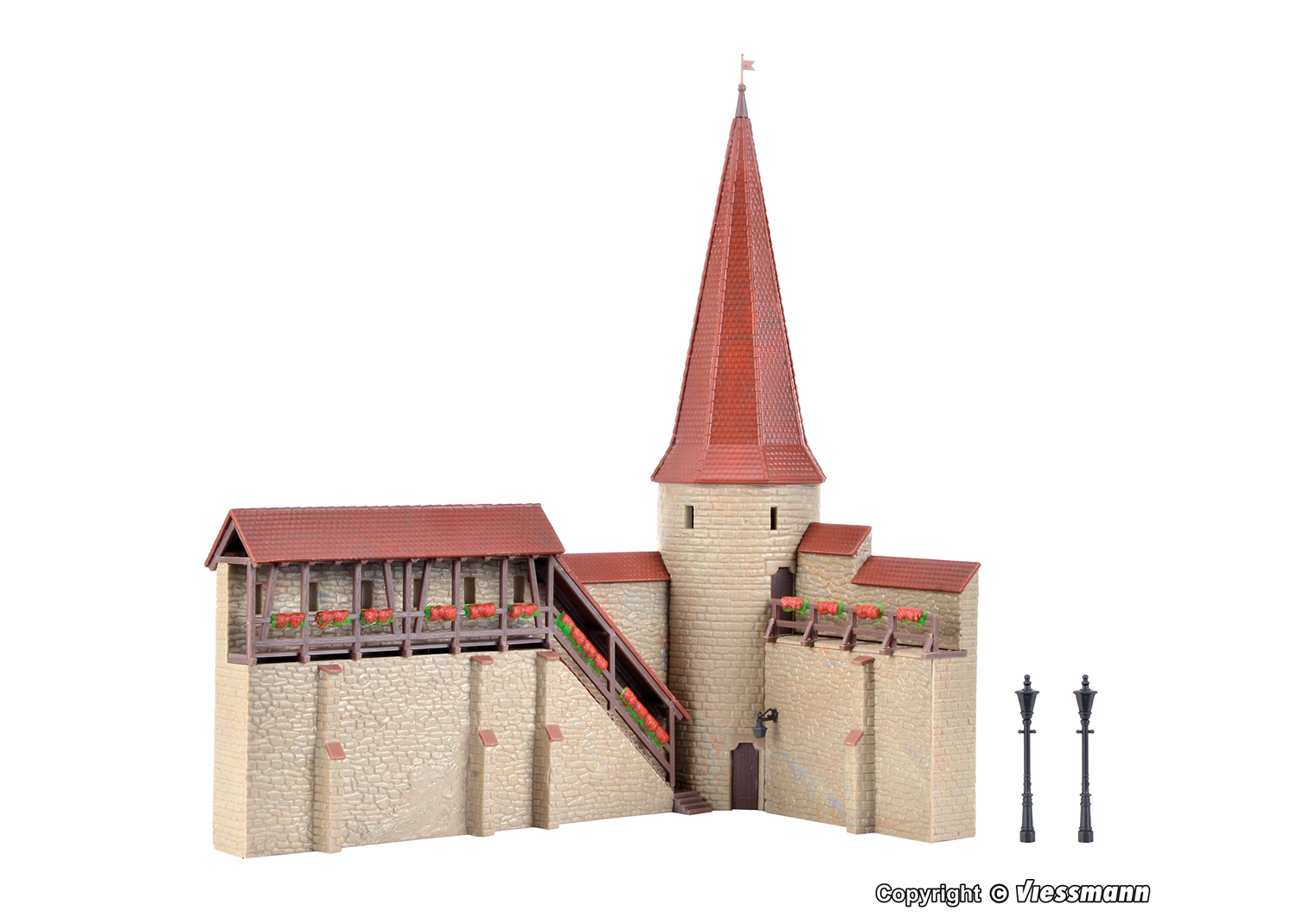 Kibri 38915 H0 Stadtmauer mit Rundturm in Weil 