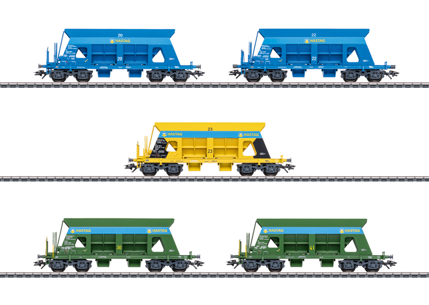 Märklin 46336 HASTAG Selbstentladewagen-Set 5-tlg. Kies AG  Märklin 46336 HASTAG Selbstentladewagen-Set 5-tlg. Kies AG