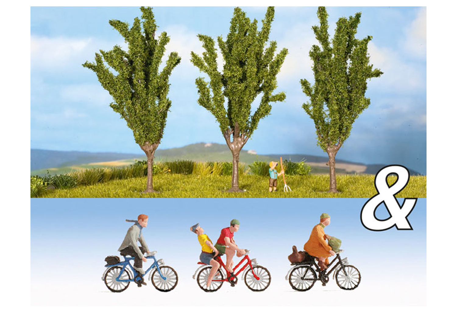 Noch 94009 N Pappel & Fahradfahrer