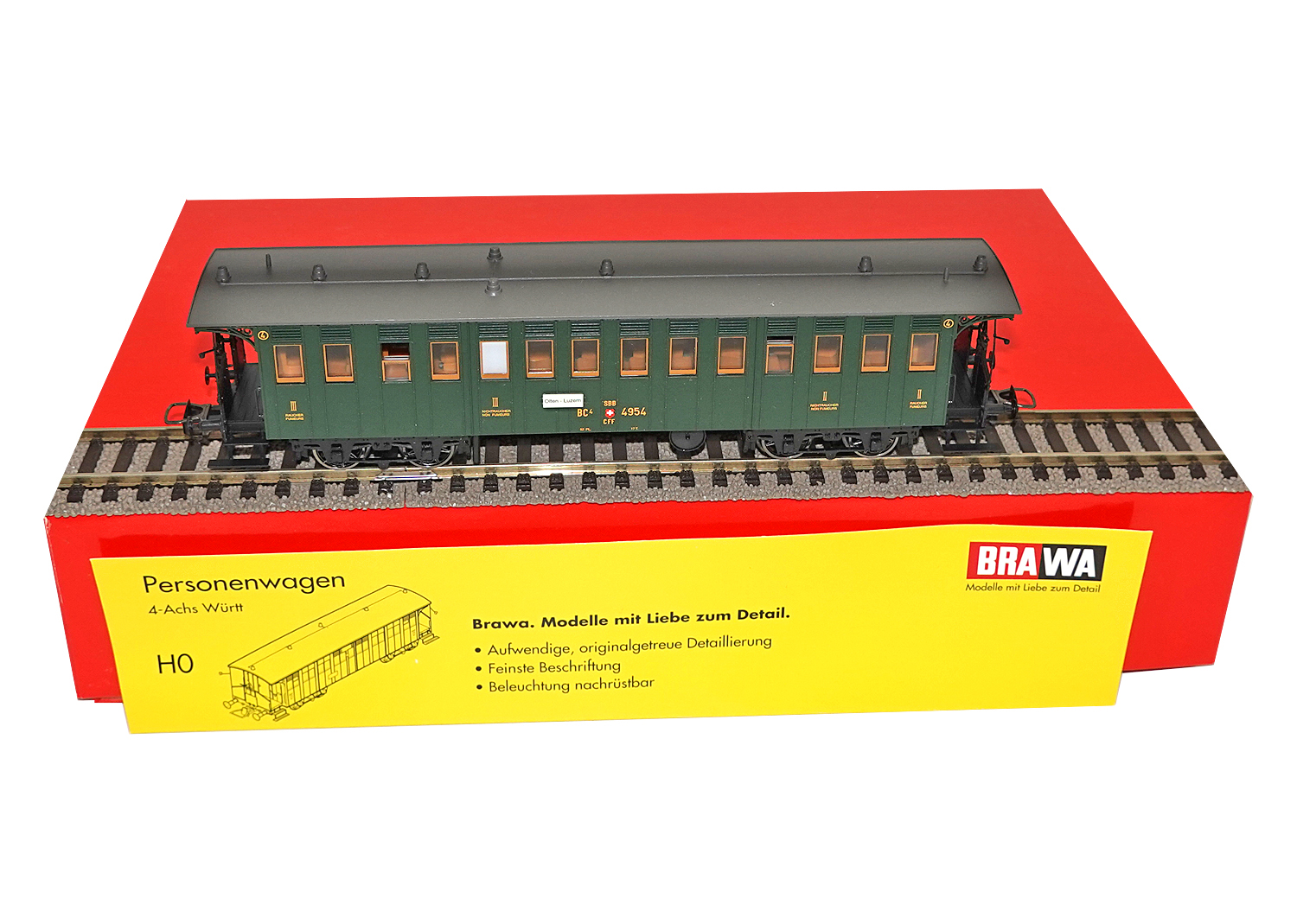 Brawa 2324 SBB Personenwagen BC4 4954 DC 