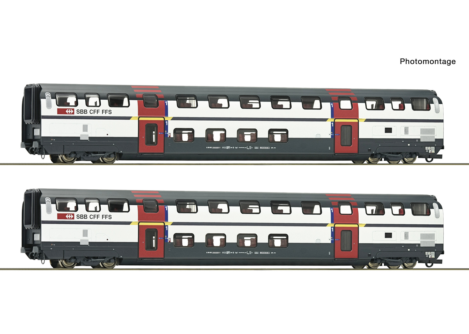 Roco 6200215 SBB IC 2000 2-tlg. Set: Doppelstockwagen 1. Kl. 