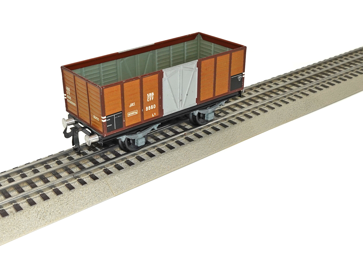 Buco 0 8660 Hochbord Güterwagen braun (16cm)