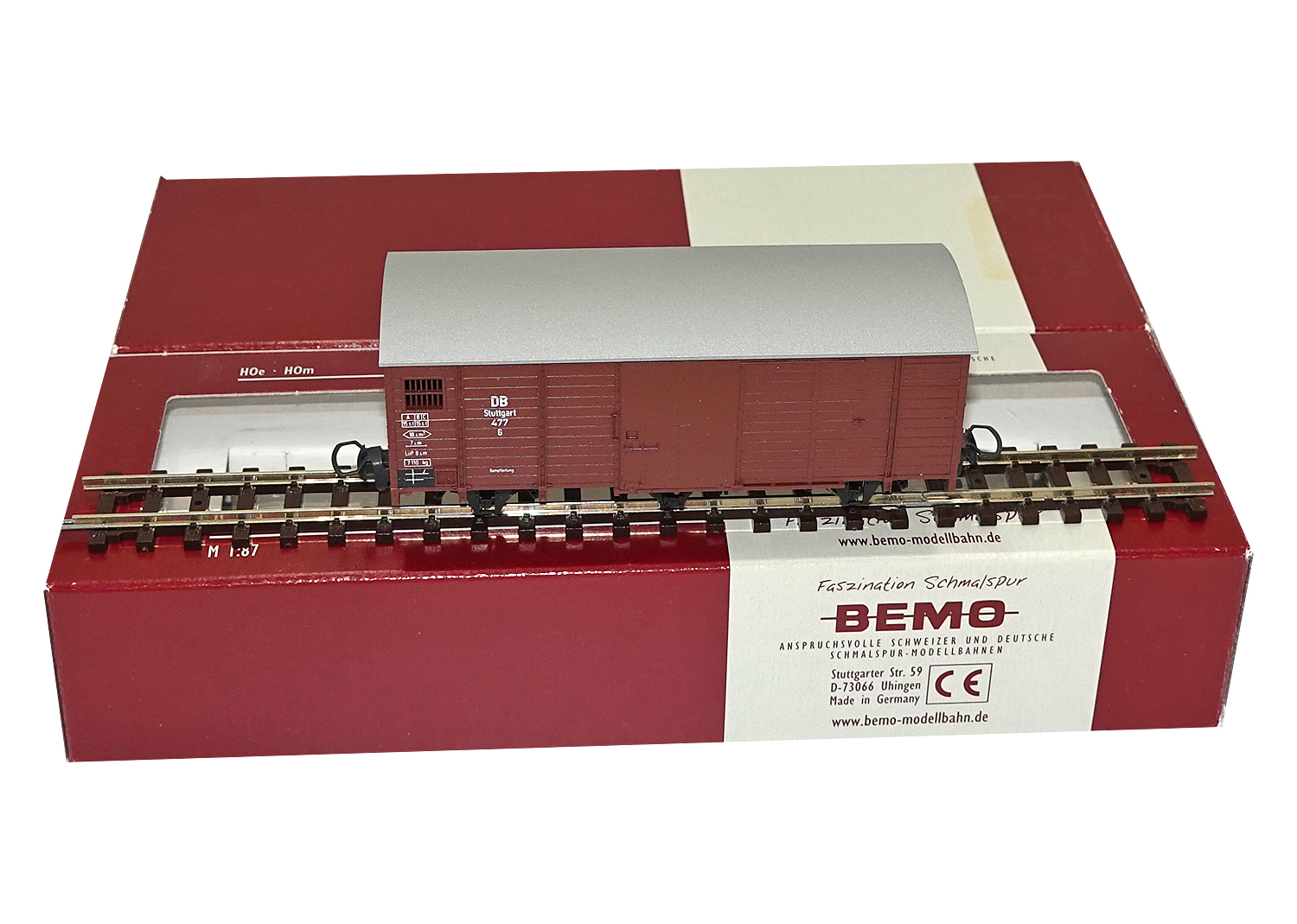 Bemo 2002817 H0e DB gedeckter Güterwagen 3-achsig G 477 