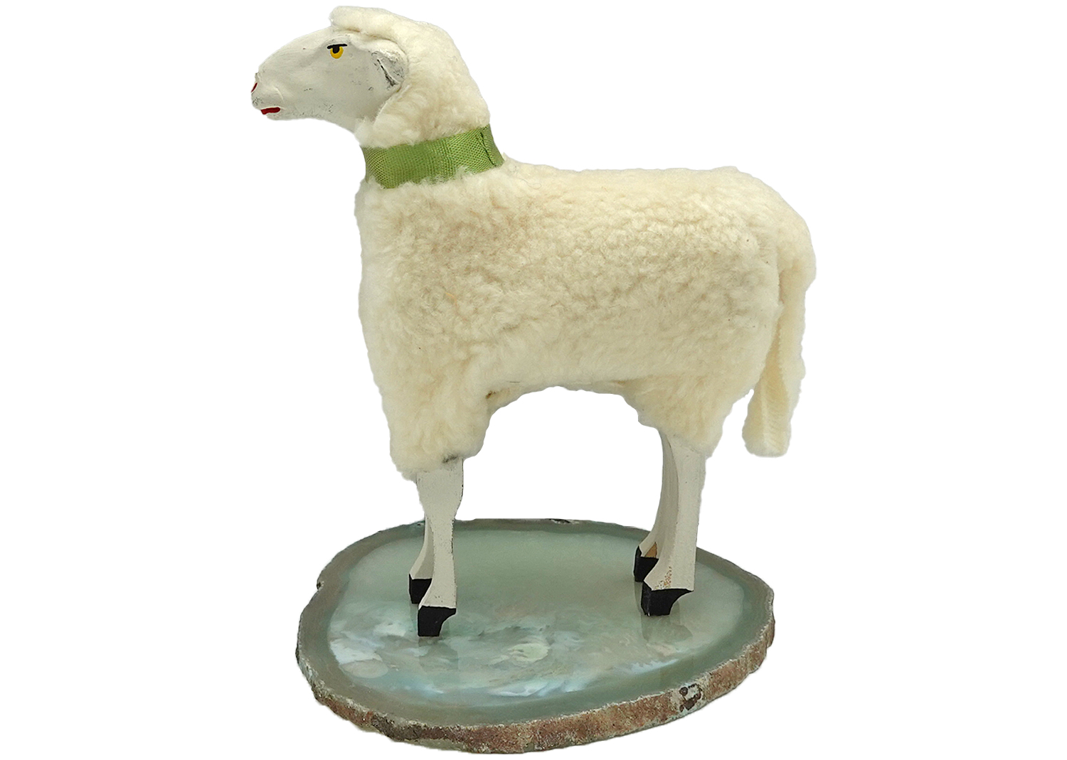 Wollschaf mit Holzbeinen gross H=15x10,5cm Wollschaf mit Holzbeinen gross H=15x10,5cm