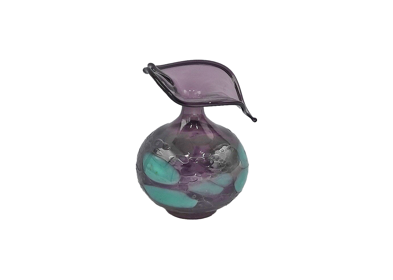 Jürgen Tkotz Gräfenthal Glasvase mini mit Glasgranulatdekor lila Jürgen Tkotz Gräfenthal Glasvase mini mit Glasgranulatdekor lila