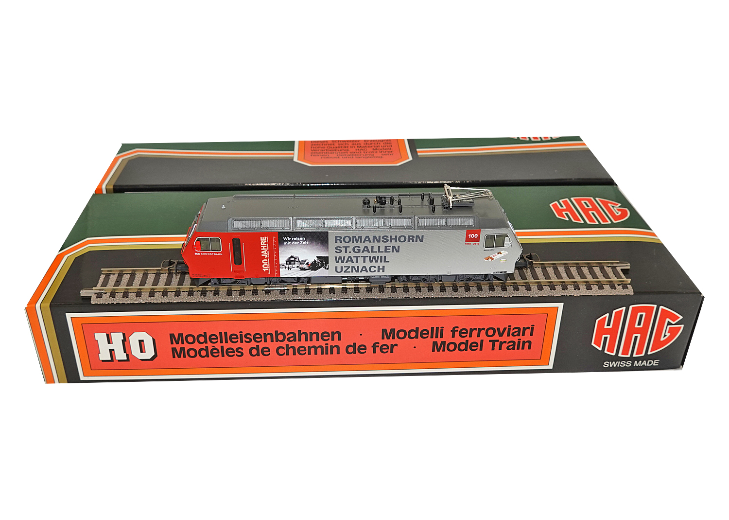 Hag 26046-20 SOB Lokomotive Re 456 100 Jahre SOB silber/rot DC 