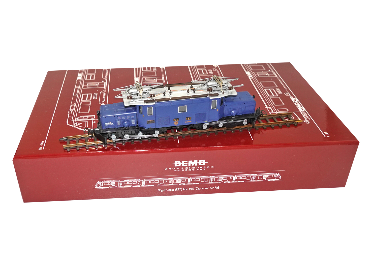 Bemo 1255142 RhB Krokodil Ge 6/6 I 412 blau DC 