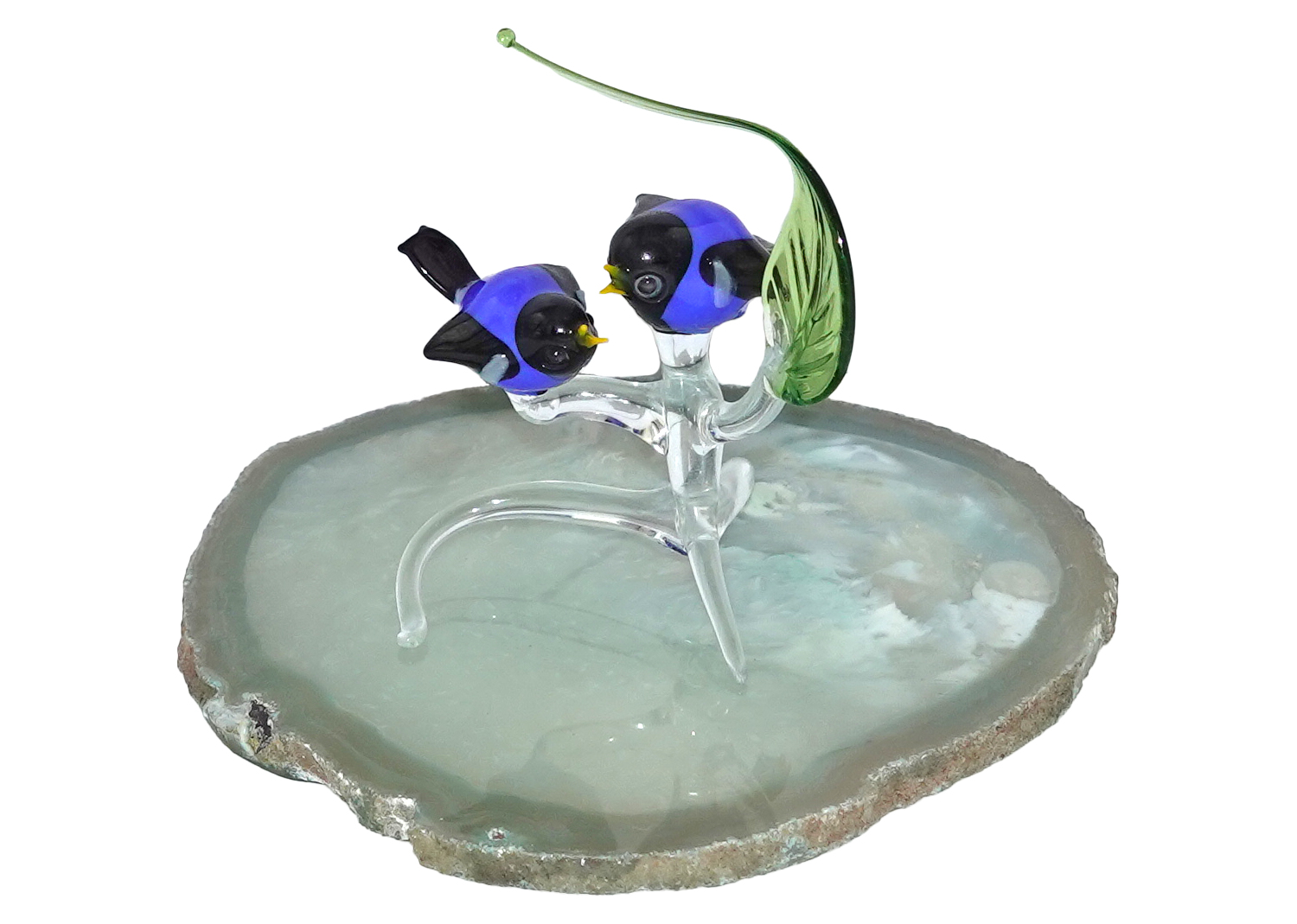 Bäz-Dölle Glastier Vogelpaar klein stehend blau Lauscha Glas Bäz-Dölle Glastier Vogelpaar klein stehend blau Lauscha Glas
