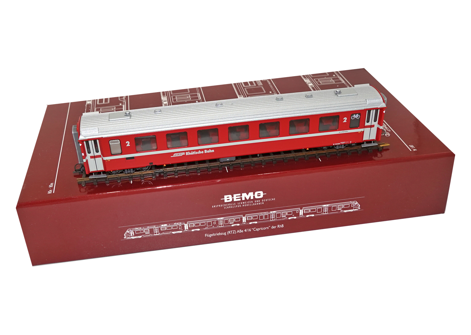 Bemo 3240170 RhB Einheitswagen II B 2440 neurot 
