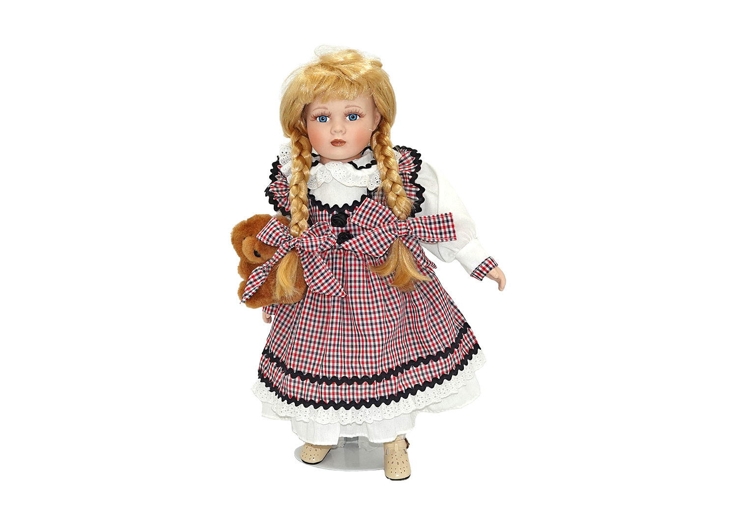 Mundia Sonneberg Porzellan Puppe Mädchen mit Bär Mundia Sonneberg Porzellan Puppe Mädchen mit Bär