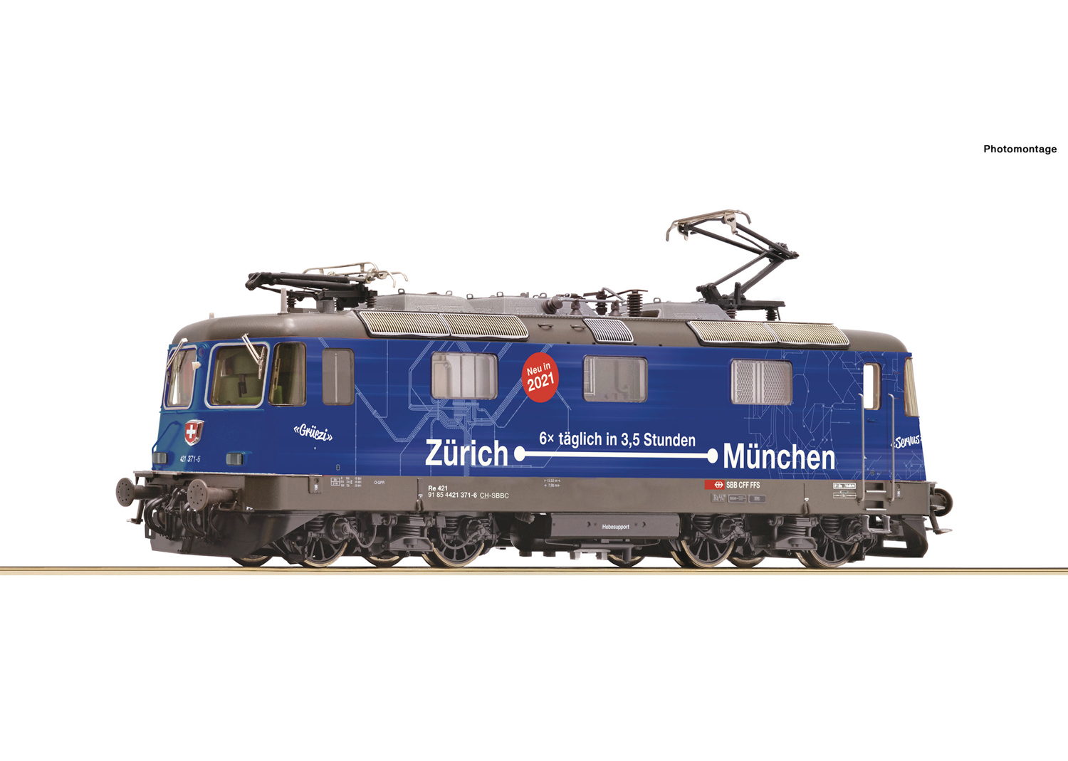 Roco 71412 SBB E-Lokomotive Re 421 371-6 Zürich München DC 