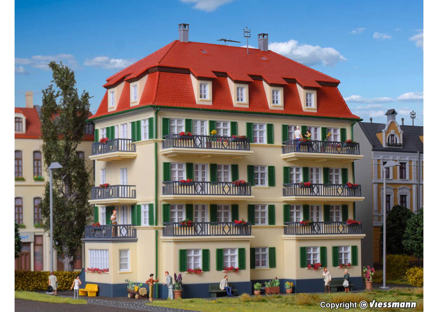 Kibri 38354 H0 Mehrfamilienhaus mit Balkon  Kibri 38354 H0 Mehrfamilienhaus mit Balkon