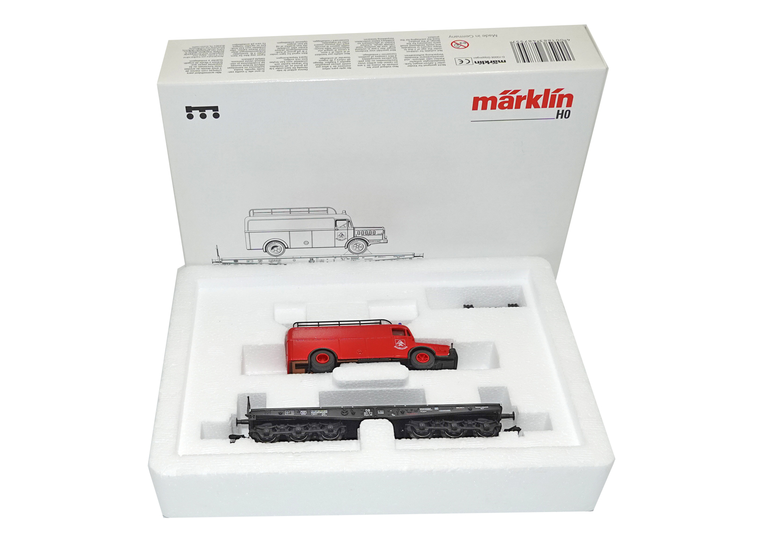 Märklin 48755 DB Schwerlastwagen Feuerwehr-Rüstwagen Typ Büssing  