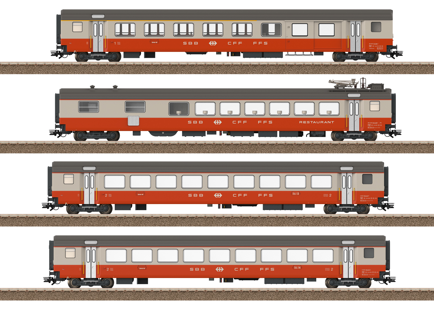 Trix 23690 SBB Swiss Express Personenwagen-Set 4.tlg.   Trix 23690 SBB Swiss Express Personenwagen-Set 4.tlg.