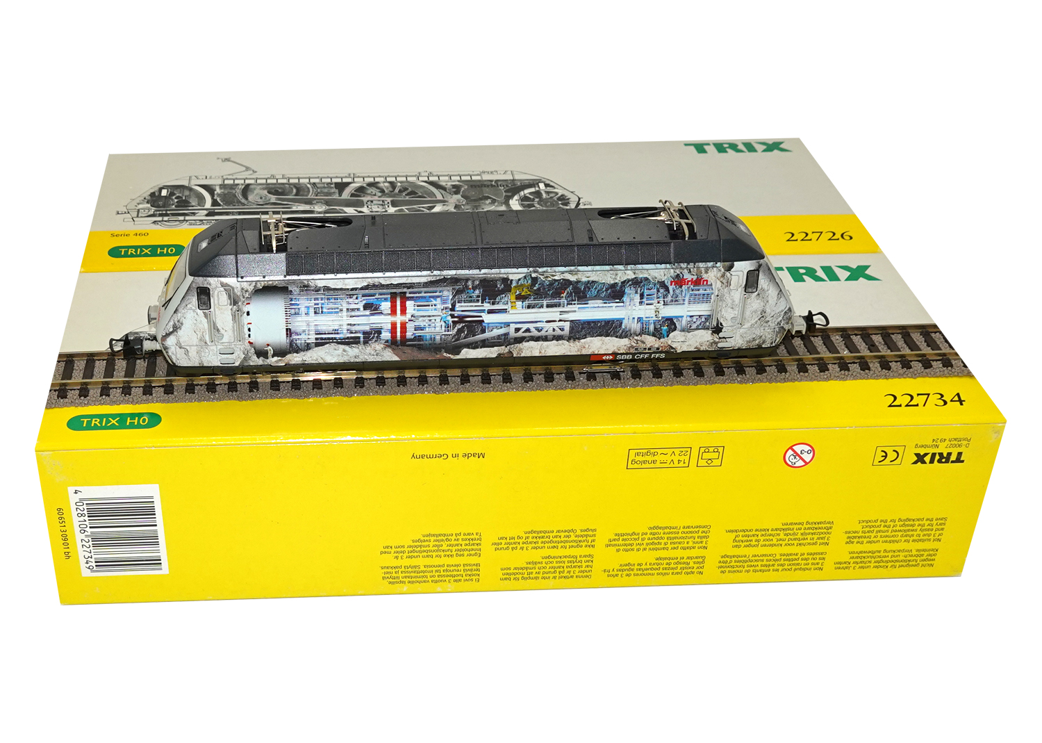 Trix 22734 SBB E-Lokomotive Re 460 Tunnelbohrmaschine DC 