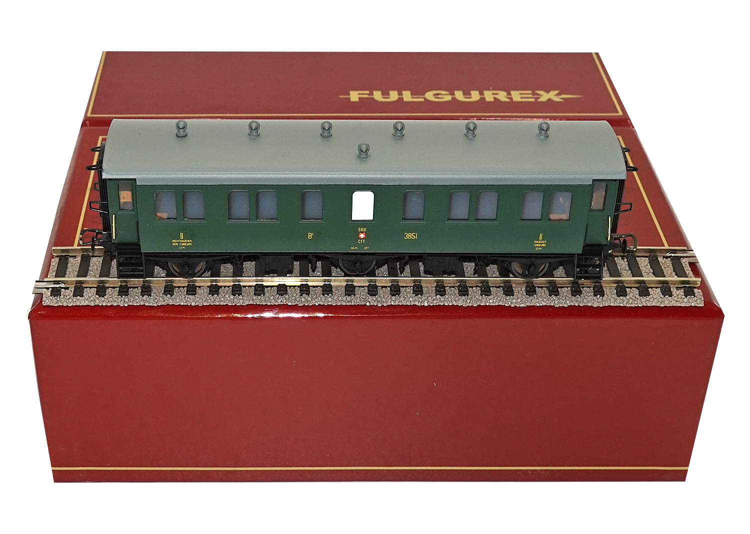 Fulgurex 2028 H0 SBB 3 Achser Personenwagen-Set 4 tlg.DC 