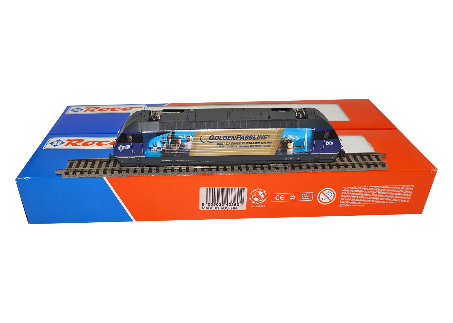 Roco 43656GP BLS E-Lokomotive Re 465 008-1 GoldenPass DC 