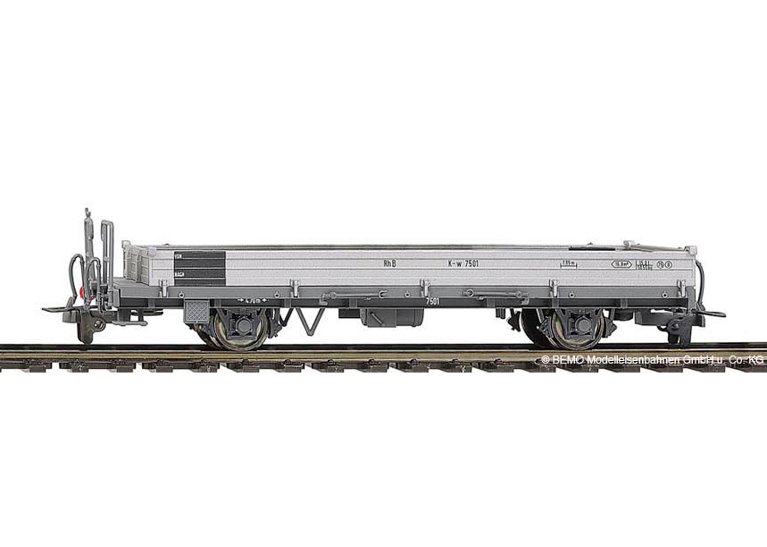 Bemo 2267105 RhB K-w 7505 Stahlwand-Flachwagen 