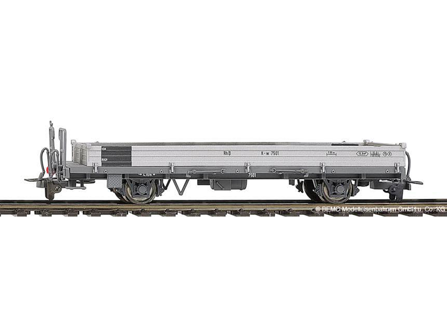 Bemo 2267105 RhB K-w 7505 Stahlwand-Flachwagen  Bemo 2267105 RhB K-w 7505 Stahlwand-Flachwagen
