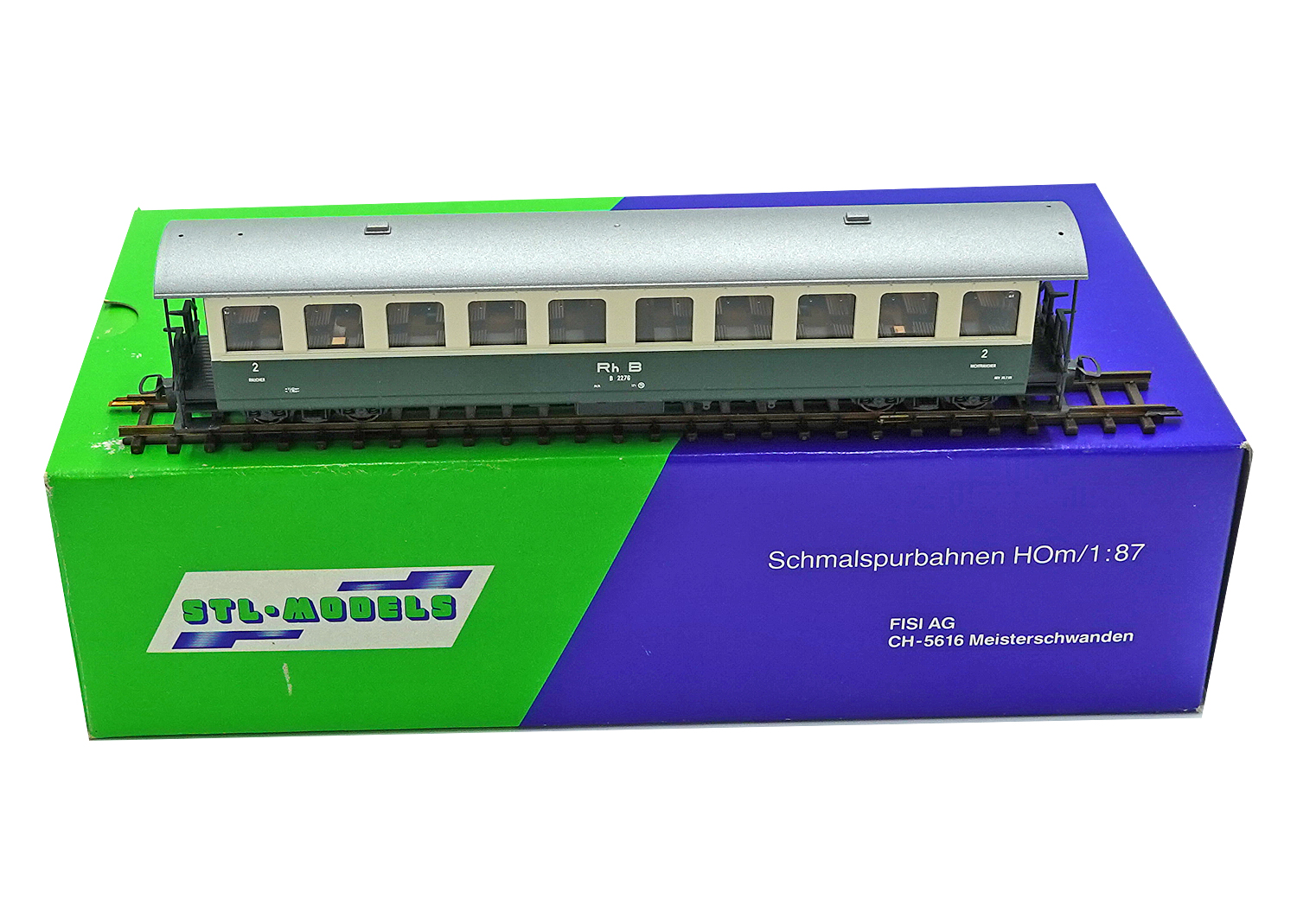 STL 2201-4 H0m RhB Personenwagen B 2276 grün-creme 