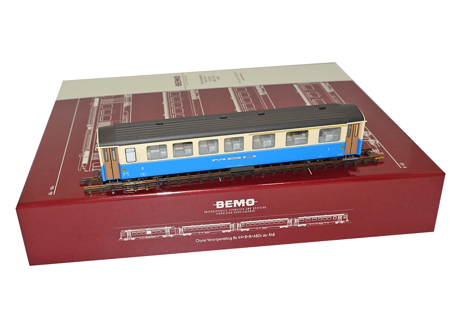 Bemo 3291313 MOB Personenwagen AB 303  Bemo 3291313 MOB Personenwagen AB 303